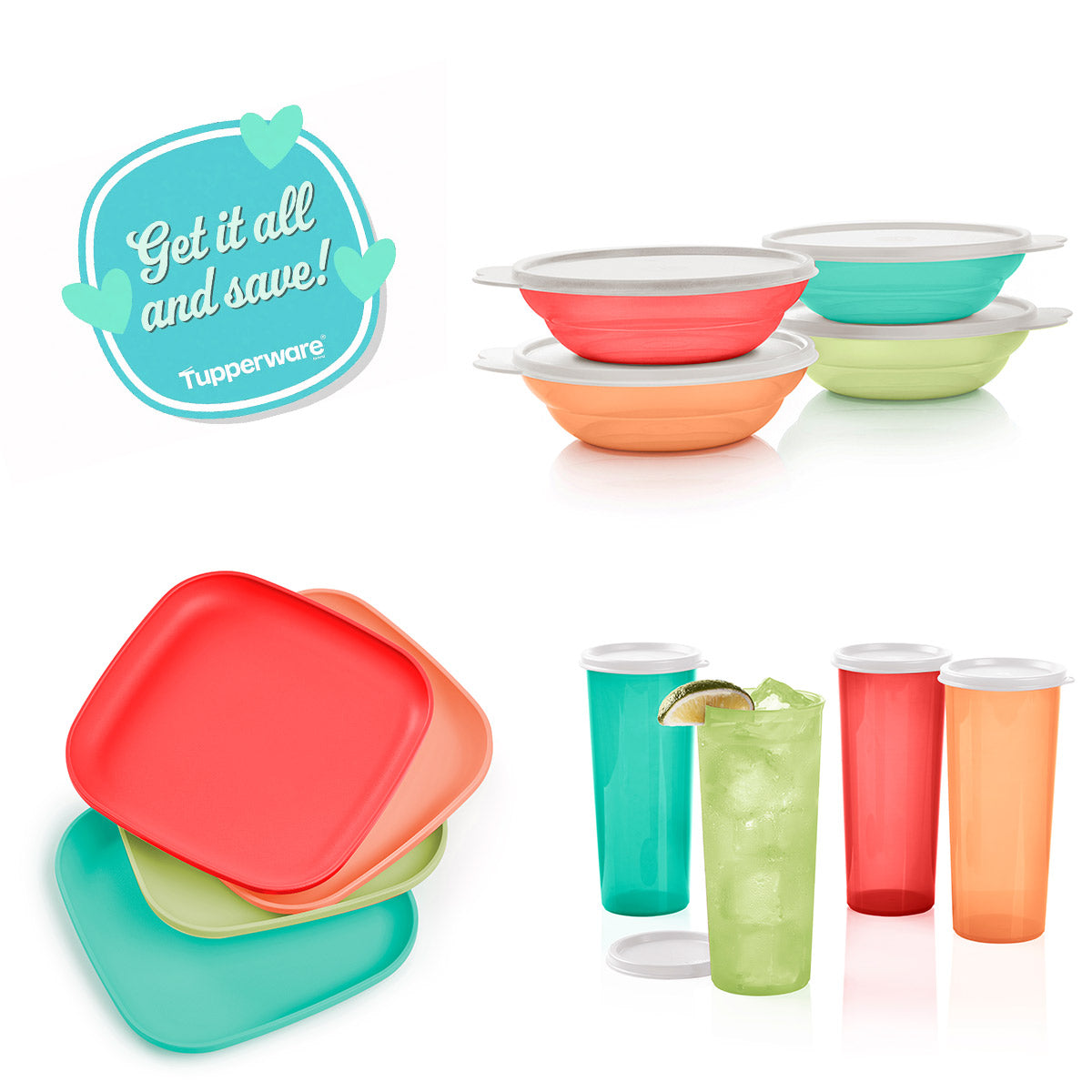Tupperware® 20-Piece Summer Serving Set with Lids | Tumblers