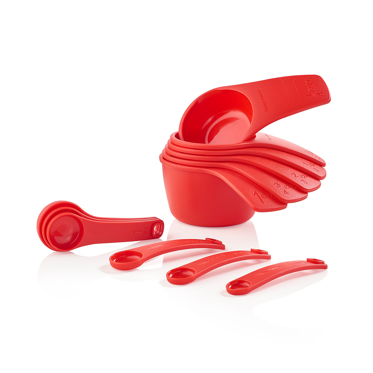 Tupperware Ensemble tasses et cuillères à mesurer Rouge piment Tupperware Ensemble tasses et cuillères à mesurer Rouge piment