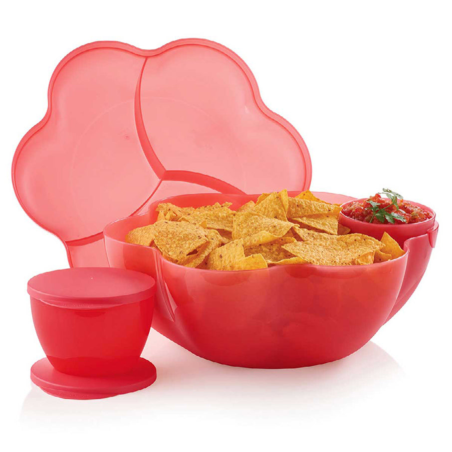 Tupperware Big Wonders Bowls Set 2 Cereal Salad Snack Containers Red 2-Cup  New