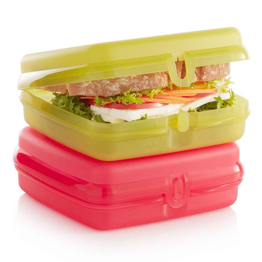 Tupperware Red Snack Box Lunch Box Sandwich Container Snap 