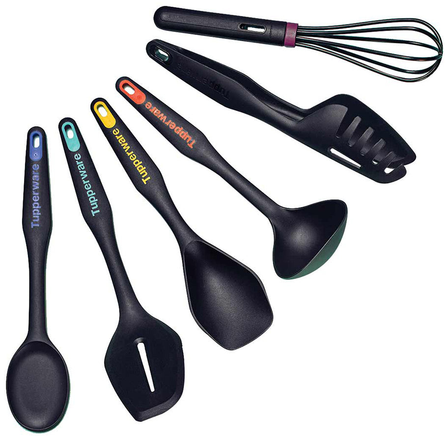 Cookward kitchen Utensil Set (6 pcs) Silicone & Wood Cooking Tools serving  spoon
