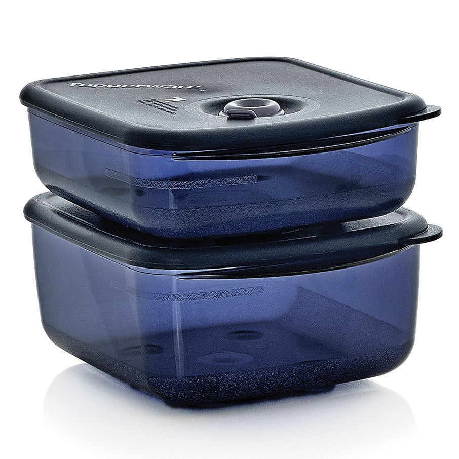 Tupperware Vent N Serve Medium Set Microwave & Freezer Safe BPA Free Blue  New