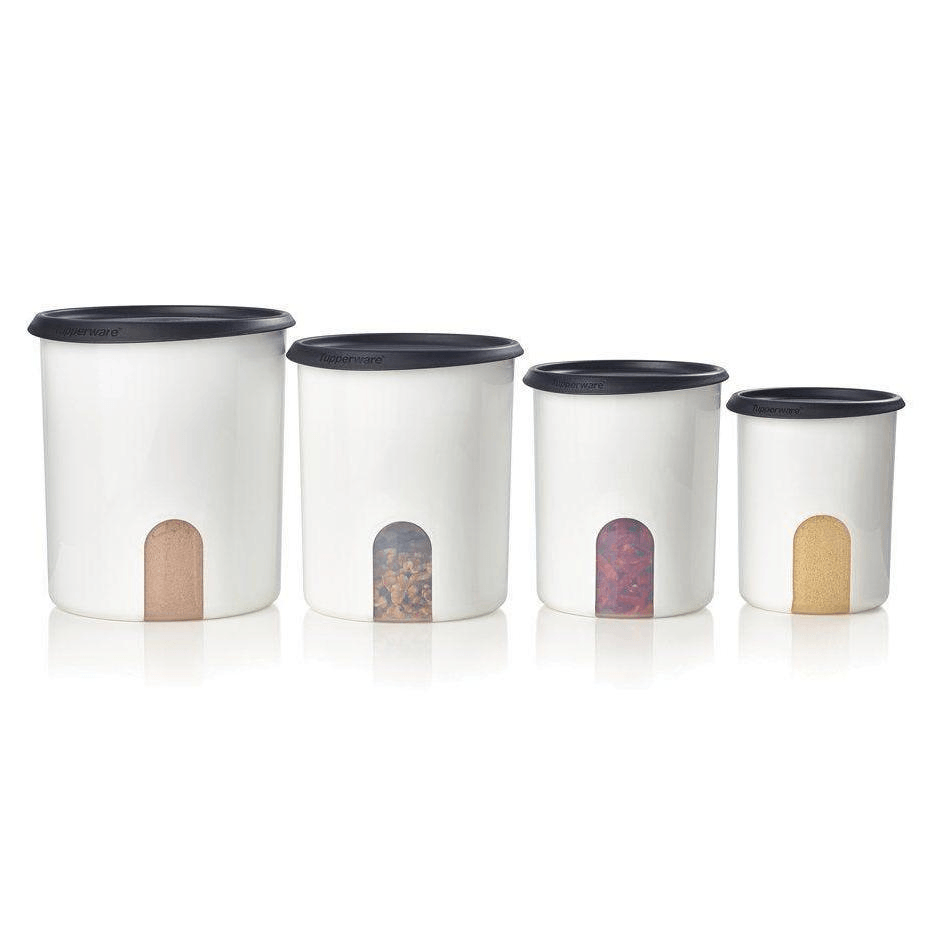 Tupperware One Touch Reminder 4-piece Canister Set 