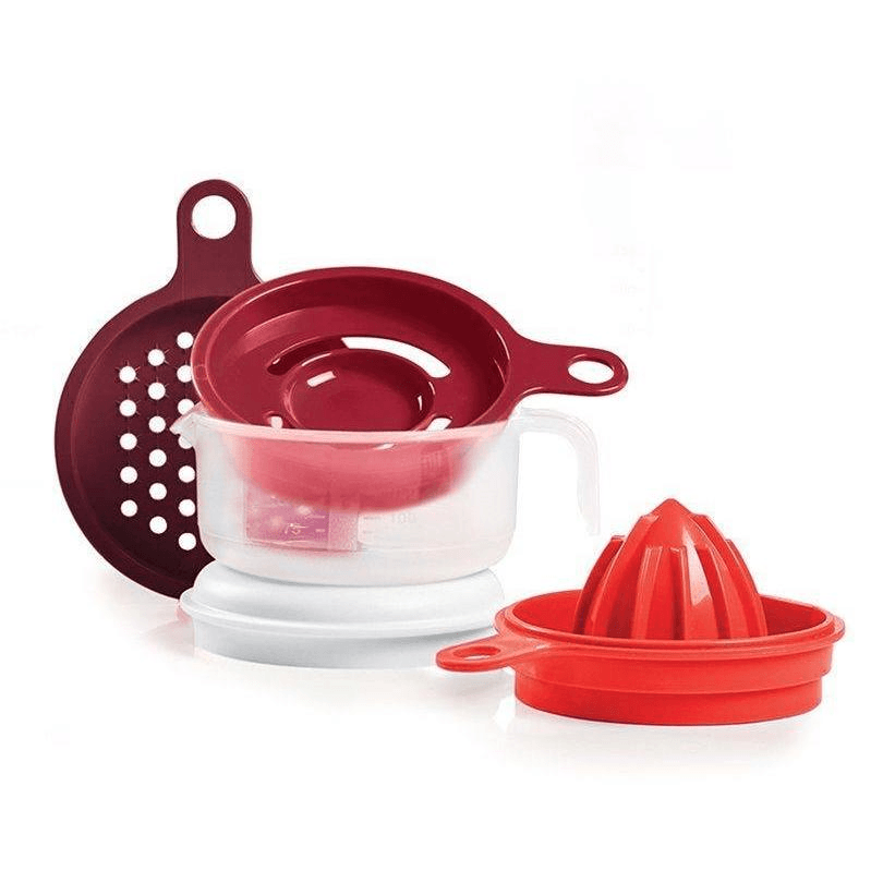 Tupperware Kitchen Prep Cooking Tools Utensils New With Holder Set of 5 