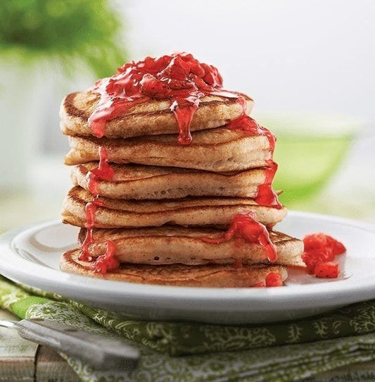 Pancakes With Fresh Strawberry Syrup