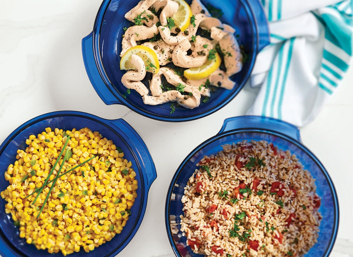 Herbed Corn, Chicken Picatta and Tomato Rice Recipe – Tupperware Brand