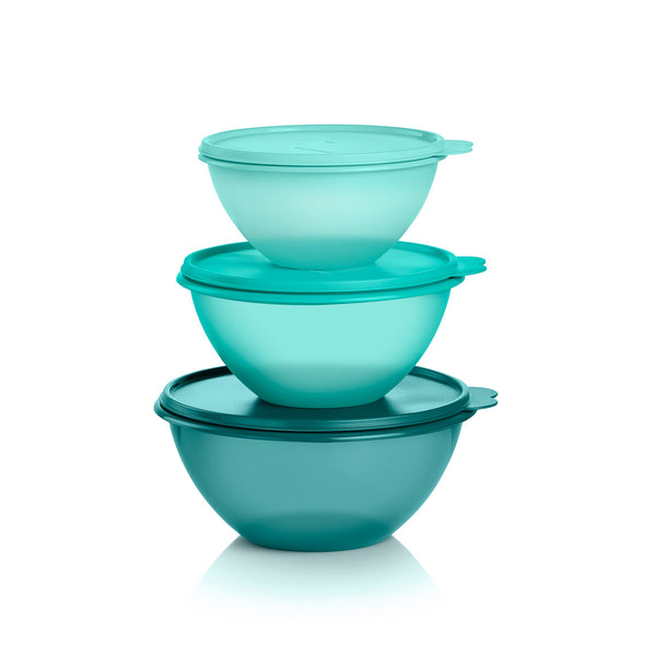Lot De 3 Petits Bols / Boîtes Rondes Tupperware - Citrus Vert - Neufs