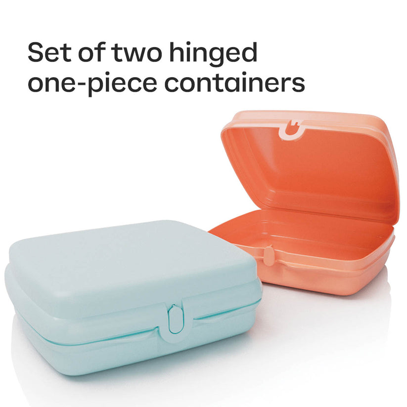 Tupperware Box Opening Tupperware® Sandwich Keepers - 2 Easy-Open Lunch Boxes for Kids ...
