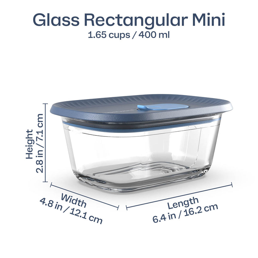 Tupperware Voila™ Glass Food Storage Container | Rectangular Mini ...