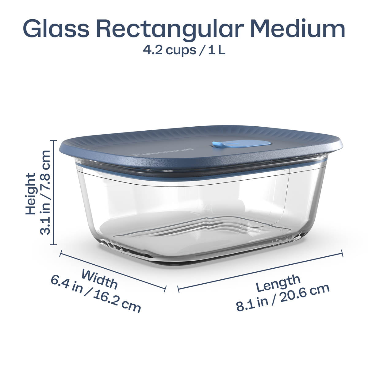 Rectangular Box Tupperware Tupperware Voila™ Glass Food Storage Container | Rectangular Medium ...