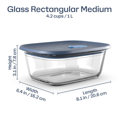 Tupperware Voila™ Glass Food Storage Container | Rectangular Medium