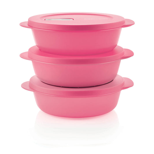 Tupperware® CrystalWave® Plus Round | Set of 3 | Microwave-Safe Containers