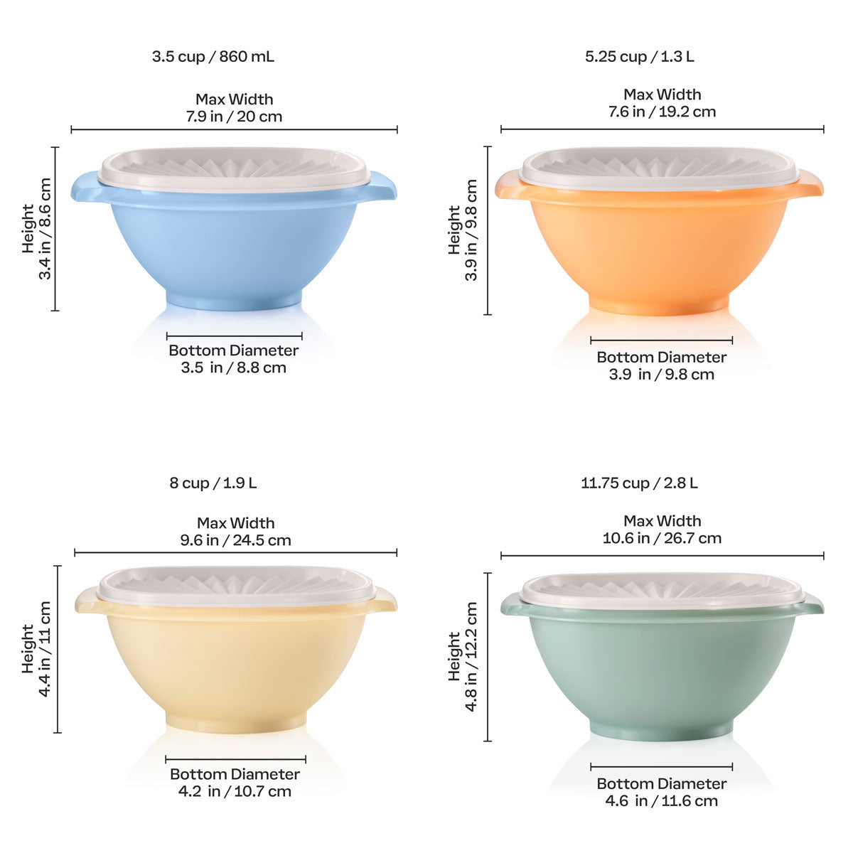 Servalier® Bowls Set of 4 (Dreamy Pastels) – Tupperware Brand