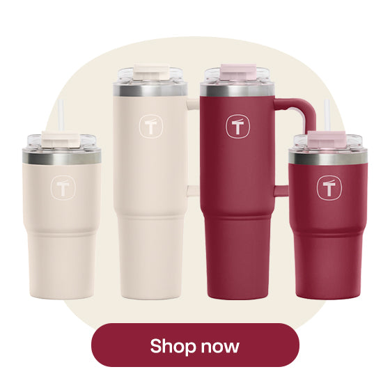 Big T Tumblers now in Cream and Bordeaux colors. Shop Now.