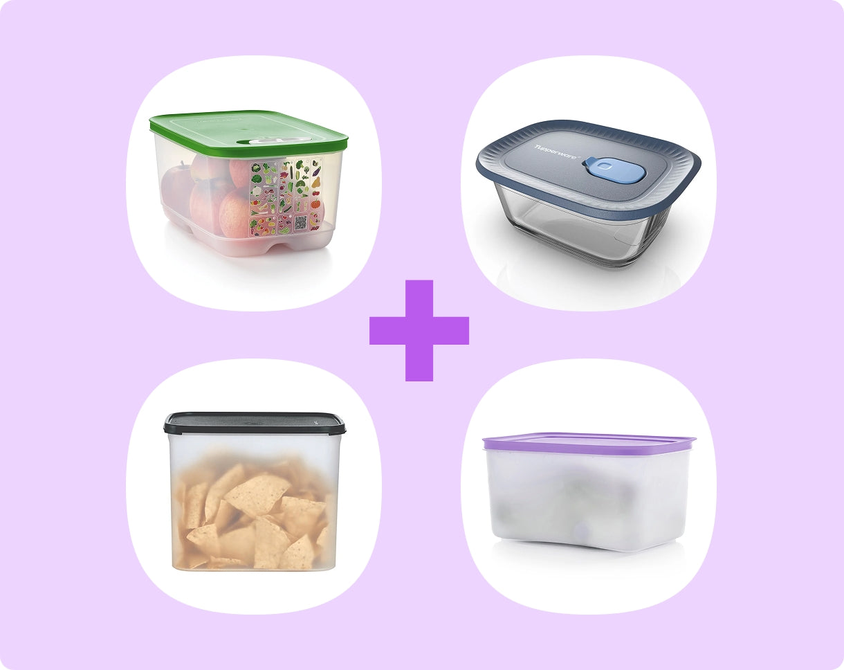 Build your ultimate food storage bundle
The Tupperware® Brand makes it simple with fridge, freezer, pantry, and do-it-all glass essentials designed to help you save more, waste less, and prep meals to perfection.
[CTA] SHOP BUNDLE BUILDERS 