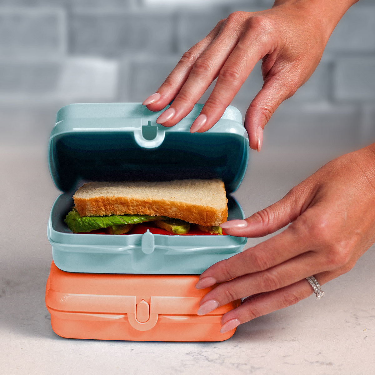 Tupperware® Sandwich Keepers - 2 Easy-Open Lunch Boxes for Kids