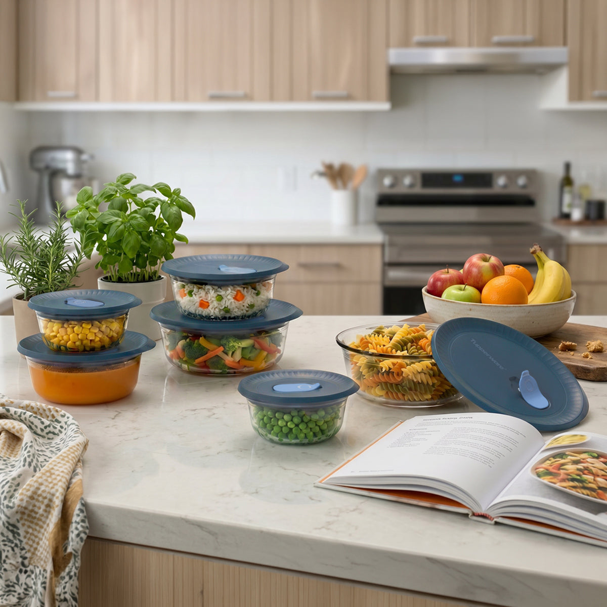 Tupperware Voila™ Glass Round Food Storage | Set of 3