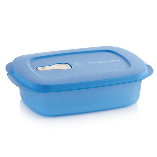 Tupperware Legacy 3183A-3Oval Microwave Server in Teal with Lid  3184A-3BlueWhite