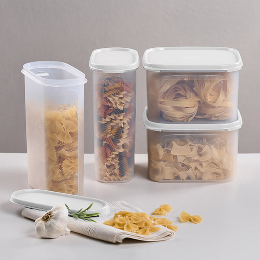 Tupperware Brand Modular Mates Squares Set - 4 Dry Food Storage Containers  with Lids (5 Cup, 11 Cup, 17 Cup & 23 Cup Sizes) - Airtight, Dishwasher