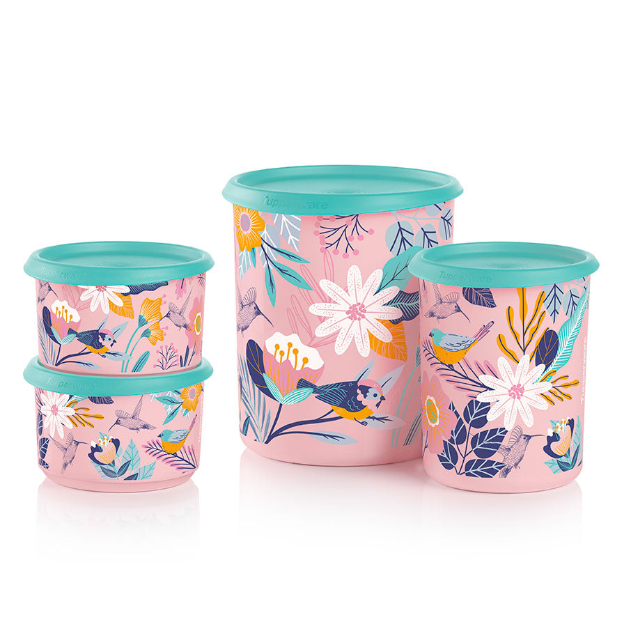 Blushing Meadow One Touch® Canister Set