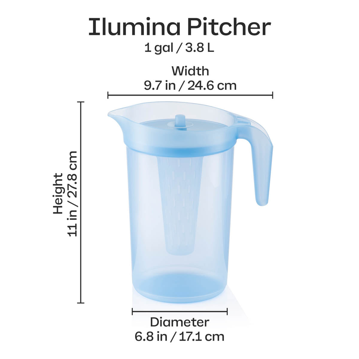 Tupperware® Ilumina 1-Gallon Pitcher with Infuser | 1 Gal / 3.8 L