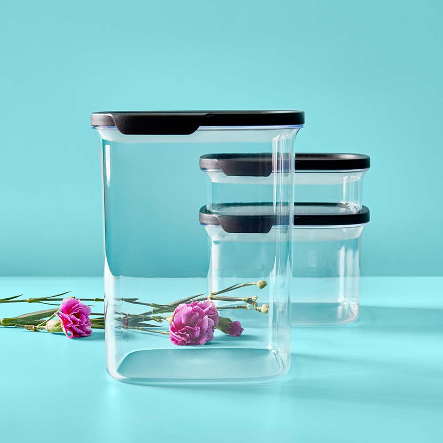 Rectangular Transparent Containers Tupperware Type Tupperware Ultra Clear® Square | Food Storage Containers, 5 Piece Set ...