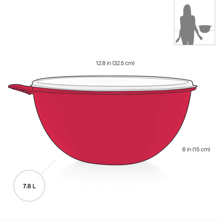  Tupperware Brand Thatsa Large Prep & Storage Bowl, 7.8L (32  Cup) - Dishwasher Safe & BPA Free - Airtight, Leak-Proof Food Container  with Lid - Sturdy & Lightweight