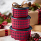 Holiday Buffalo Plaid Stacking Canisters (Red)