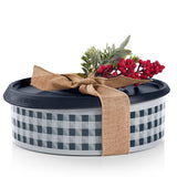 Holiday Buffalo Plaid Cookie Canister (Gray)