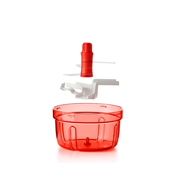 TUPPERWARE Chopper System Supersonic Extra Plus Small Chopper Full Set Red  NEW