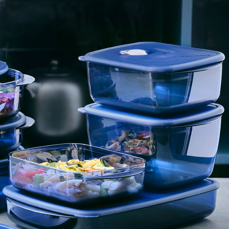 Tupperware Snack Container 850ml Blue Lunch On the go Food Storage