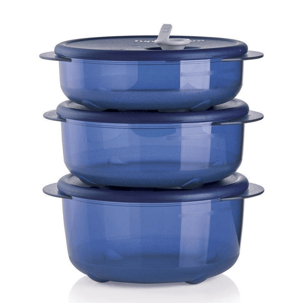 Tupperware Set of 3 Small Canister Scoops with Handles in Peacock Blue
